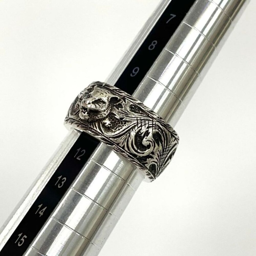 Gucci Taiga Head Arabesque Garden Silver Ring 12 - Picture 6 of 7